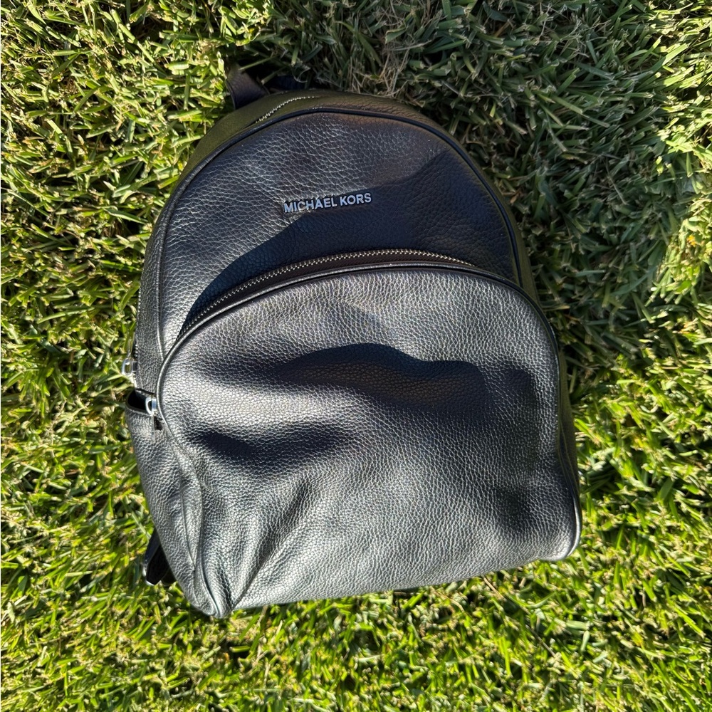 Michael Kors Black Pebbled Leather Backpack